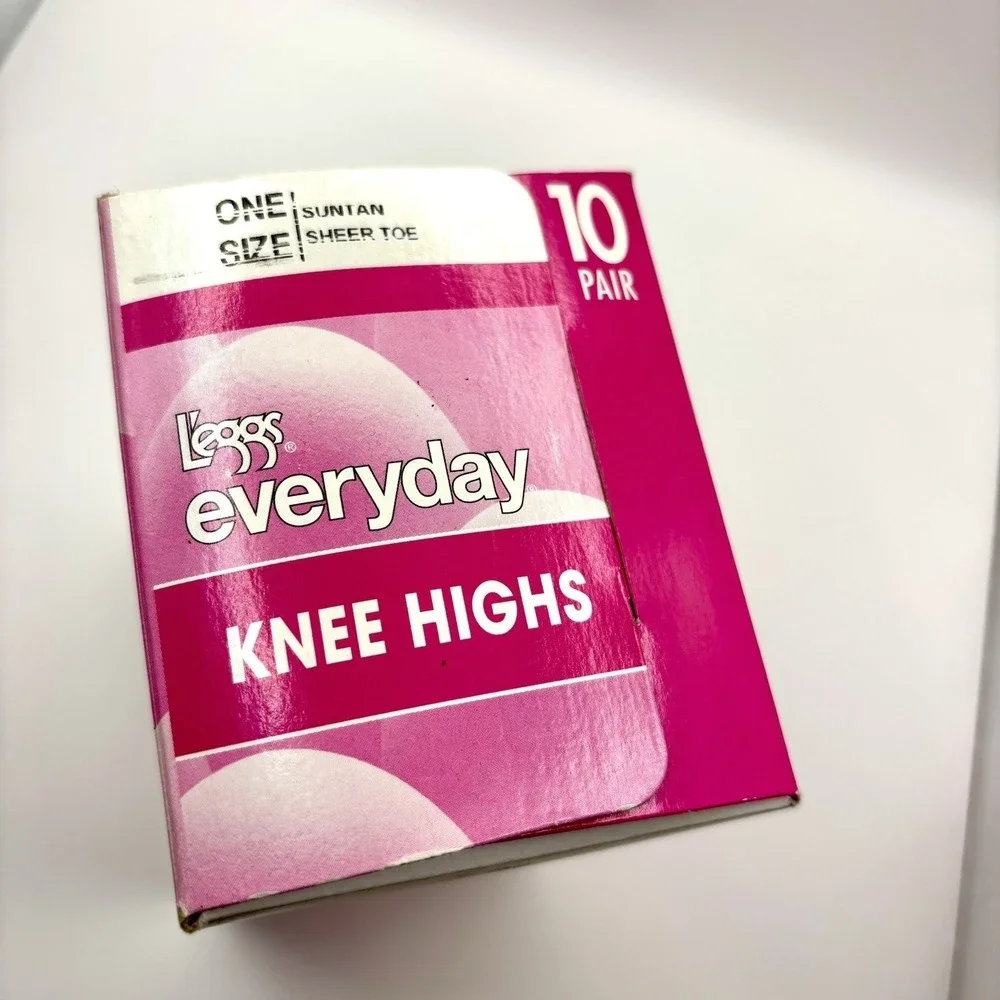 NEW NOS 10-pair Pack L'eggs Everyday Knee Highs Stockings Suntan NIB Career 2009